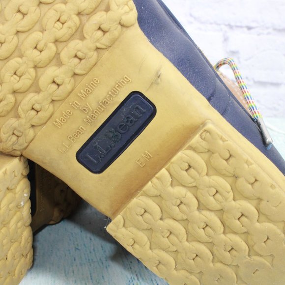 LL Bean Brown Leather Lace Up Round Toe Ankle Duck Boots Size 9 Medium - Picture 8 of 9